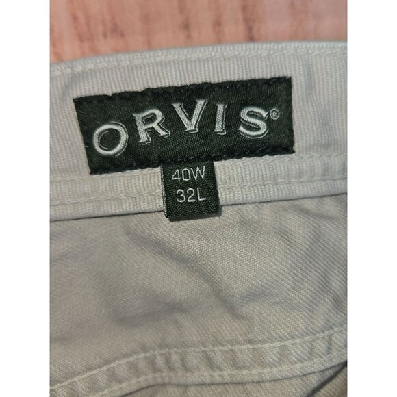 Orvis Mens Light Khaki Cotton Pants 40x32 Relaxed Fit - Picture 4 of 9